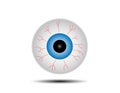 An eyeball cartoon on white background