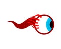 Eyeball. Eye isolated. Eyes with nerves. vector illustration