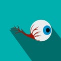 Eyeball flat icon with shadow