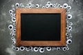 Eyeball frame with blank chalkboard for text Royalty Free Stock Photo