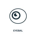 Eyeball icon. Simple illustration from ophthalmology collection. Creative Eyeball icon for web design, templates, infographics and