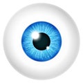 Eyeball mockup. Realistic blue pupil human eye Royalty Free Stock Photo