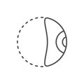 Eyeball prosthesis line outline icon