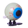 Eyeball toy with legs for Halloween isolated on white