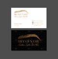 Eyebrow Artist Mua Business Card Design Template with Brows Logo Royalty Free Stock Photo