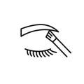 Eyebrow contour correction line icon, vector simple illustration