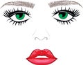 Eyebrows Eyes Lips Royalty Free Stock Photo