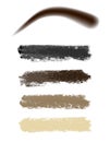 Eyebrow paint, mascara, smear, vector