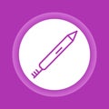 Eyebrow pencil color button icon. Beauty industry.