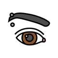eyebrow piercing fashion beauty color icon vector illustration