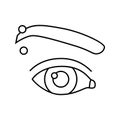 eyebrow piercing fashion beauty line icon vector illustration