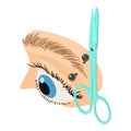 Eyebrow piercing icon isometric vector. Open human eye and eyebrow with piercing