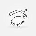 Eyebrow piercing icon - vector eyebrow with curved barbell Royalty Free Stock Photo