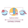 Eyebrow tattoo concept icon. Beauty service idea thin line illustration. Brow henna. Procedure in beauty salon. Eyebrow