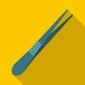 Eyebrow tweezers icon, flat style