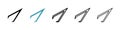 Eyebrow tweezers icon vector set on white background