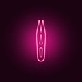 eyebrow tweezers iconicon. Elements of Handmade in neon style icons. Simple icon for websites, web design, mobile app, info