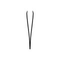 Eyebrow tweezers, pincers icon. Epilation and depilation. Skin Care and Health. Black icon flat style