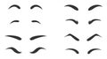 Eyebrows shapes Set. Various types of eyebrows. Makeup tips. Eyebrow shaping for women.