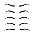 Eyebrows shapes vector set