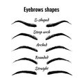 Eyebrows shapes vector set