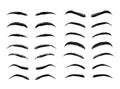 Eyebrows shapes vector set