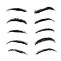 Eyebrows shapes vector set