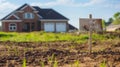 Eyecatching blank mockup of a New Construction yard sign to showcase a newly built home.