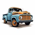 Eyecatching pickup truck illustration