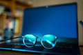 Eyeglasses with blue light filter can protect your eyes from screens