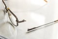 Eyeglasses with a broken shackle Royalty Free Stock Photo