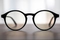 Eyeglasses close up. Eye glasses. Modern style eyeglasses. Round glasses with transparent lenses Royalty Free Stock Photo