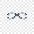 Eyeglasses concept vector linear icon isolated on transparent ba