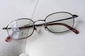 Eyeglasses with cracked lens Royalty Free Stock Photo