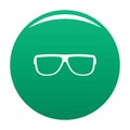 Eyeglasses without diopters icon vector green Royalty Free Stock Photo