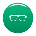 Eyeglasses with diopters icon vector green Royalty Free Stock Photo