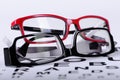 Eyeglasses and eye chart Royalty Free Stock Photo