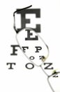 Eyeglasses and eye test chart Royalty Free Stock Photo