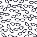 Eyeglasses, eyes health care seamless pattern, medical vector black and white background. Optometry equipment, glasses Royalty Free Stock Photo