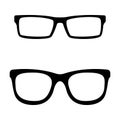 Eyeglasses icon black and white vector pictogram. Reading accessory silhouette.