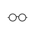 Eyeglasses icon. Glasses icon. Round Glasses Icon Symbol Set - Vector