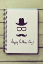 Eyeglasses, mustache and text happy fathers day