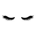 Eyelash. Close eyes. Cute eyelashes. Icon for web. Vector illustration