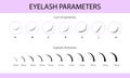 Eyelash Extension Guide. Direction schemes. Tips and tricks for eyelash extension. Infographic vector illustration.