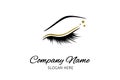 Eyelash extension logo. Tinted makeup. Illustration in modern style.