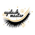 Eyelash extension vector logo. Eyelash master, maker