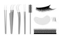 Eyelash extension. Set Professional tools tweezers