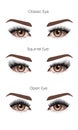 Eyelash extension types, realistic eyes and eyelashes, high detail