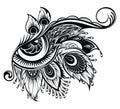 Black and white tattoo Eyelash logo. Vector illustration