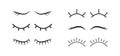 Eyelash vector icon, eye close and open, cartoon makeup, black line symbol lash. Beauty illustration Royalty Free Stock Photo